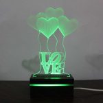 چراغ خواب سه بعدی قلب