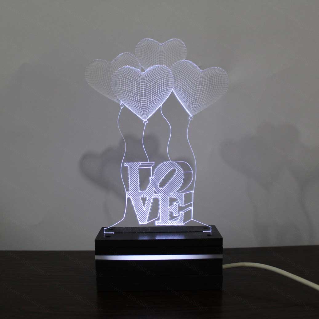 چراغ خواب سه بعدی قلب - Image 2