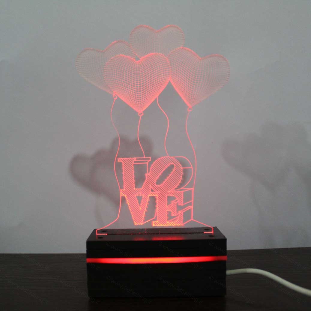چراغ خواب سه بعدی قلب - Image 3