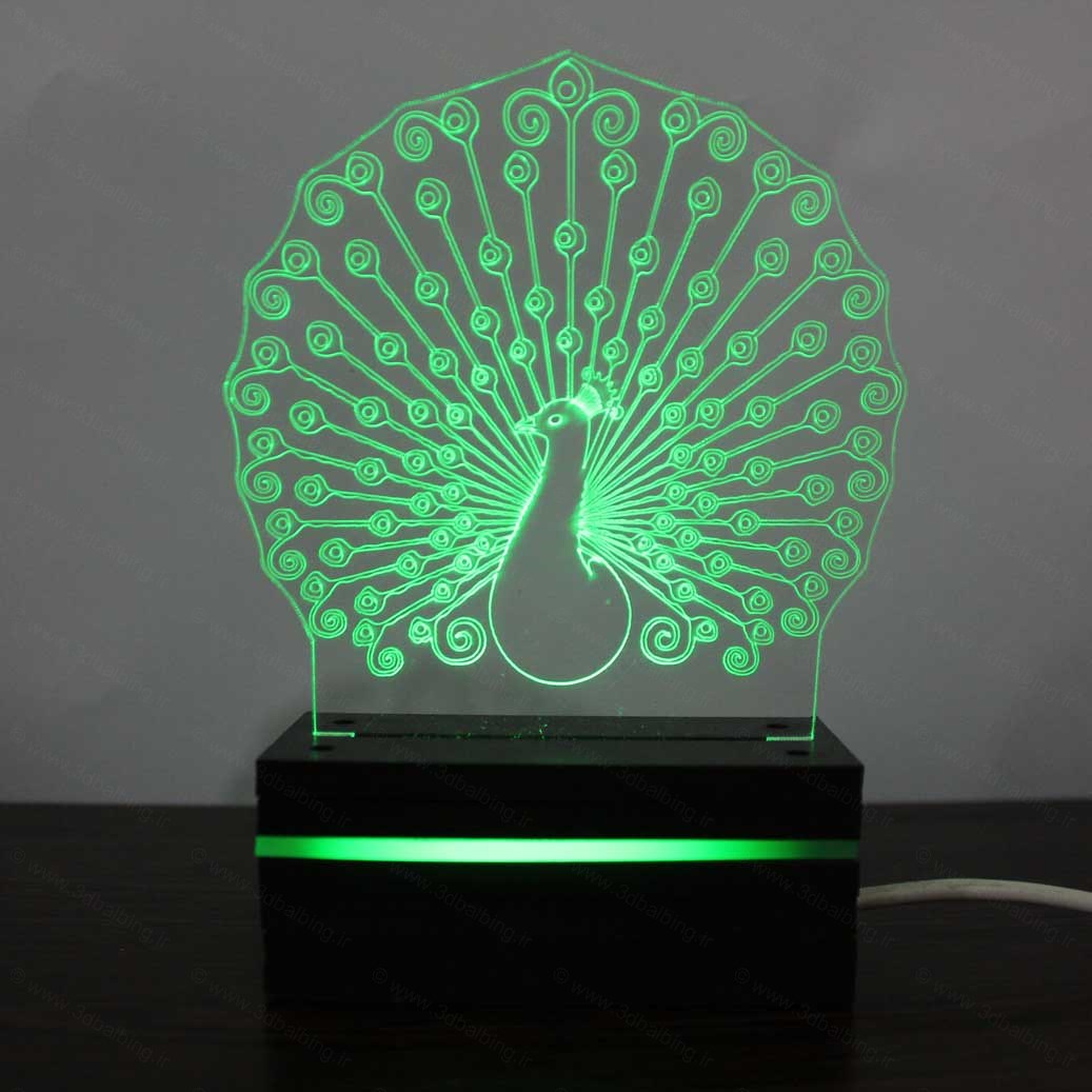 چراغ خواب سه بعدی طاووس