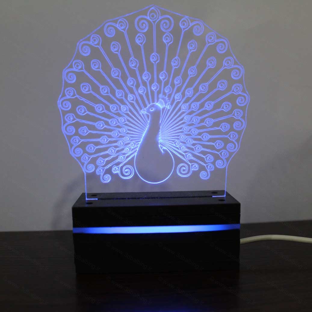 چراغ خواب سه بعدی طاووس