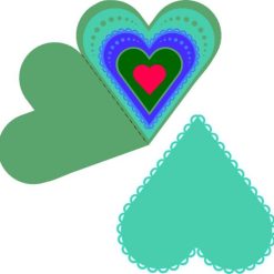 فایل کارت عروسی مقوا طرح درب قلبی 1